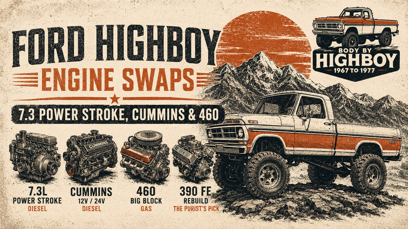 Ford Highboy Engine Swaps: 7.3 Power Stroke, Cummins & 460 - BodyByHighboy