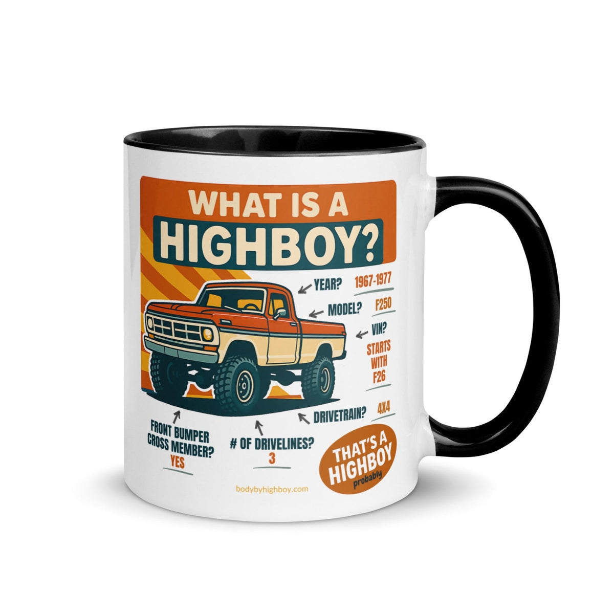 1967–1977 Bumpside & Dentside Highboy What is a Highboy? Ceramic Mug | Body By Highboy - vintage ford 1967–1979 Highboy, Bumpside, and Dentside truck design – BodyByHighboy