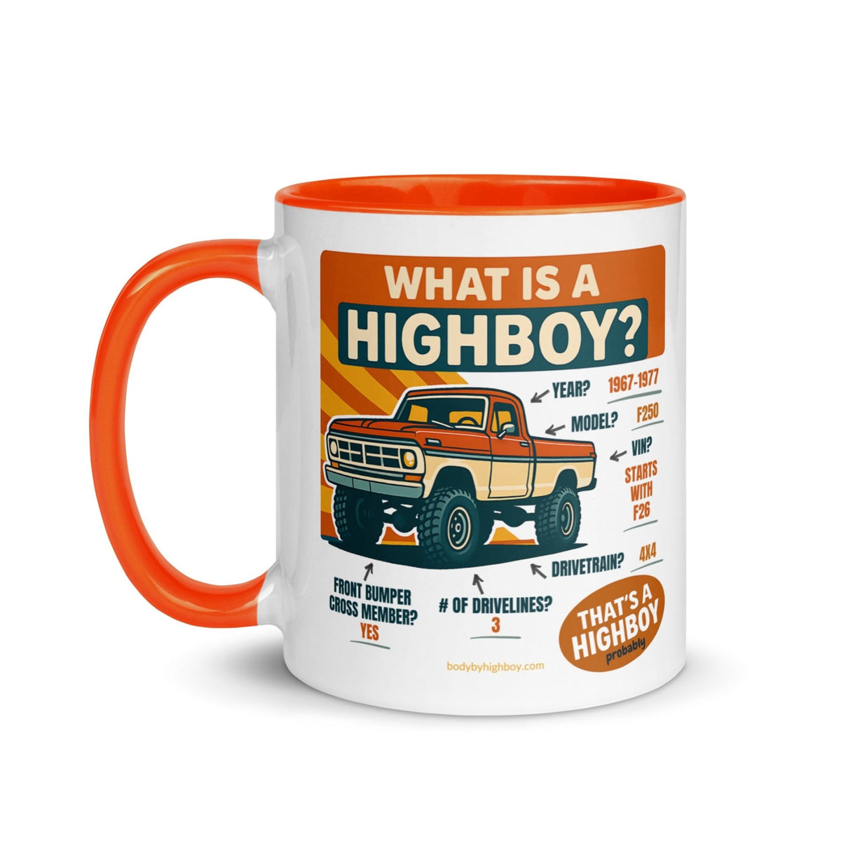 1967–1977 Bumpside & Dentside Highboy What is a Highboy? Ceramic Mug | Body By Highboy - vintage ford 1967–1979 Highboy, Bumpside, and Dentside truck design – BodyByHighboy
