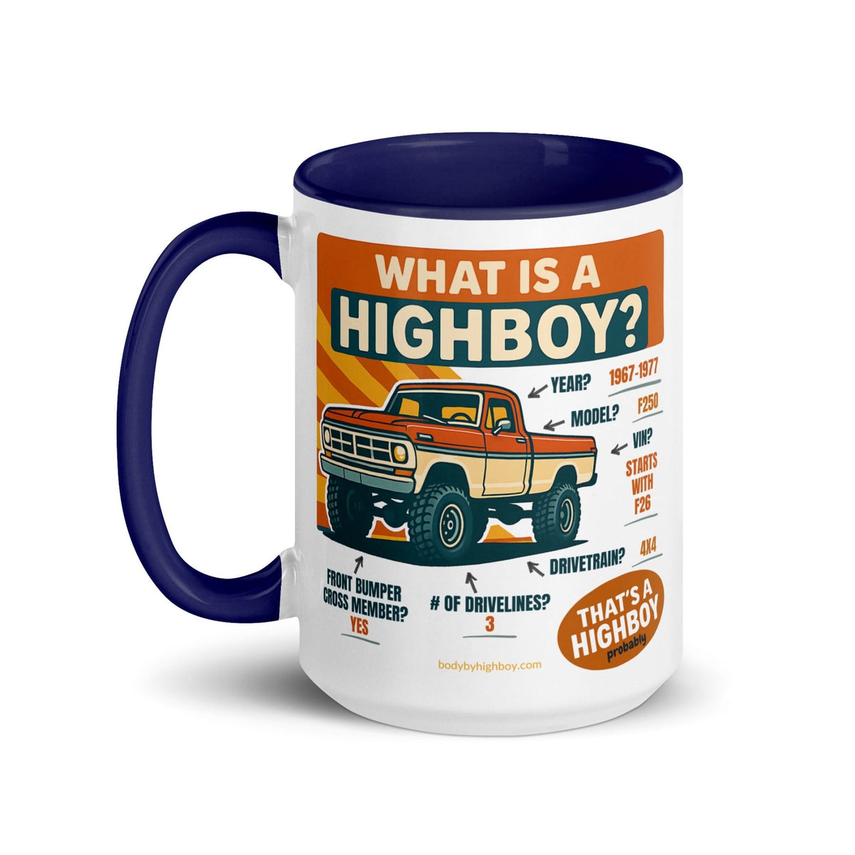 1967–1977 Bumpside & Dentside Highboy What is a Highboy? Ceramic Mug | Body By Highboy - vintage ford 1967–1979 Highboy, Bumpside, and Dentside truck design – BodyByHighboy