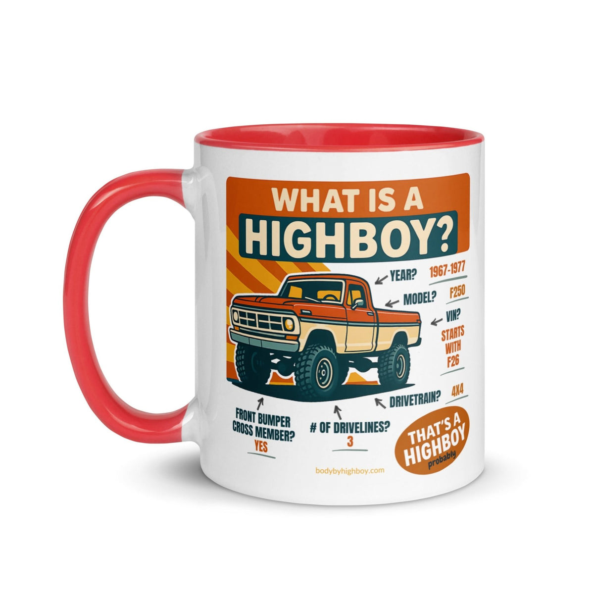 1967–1977 Bumpside & Dentside Highboy What is a Highboy? Ceramic Mug | Body By Highboy - vintage ford 1967–1979 Highboy, Bumpside, and Dentside truck design – BodyByHighboy