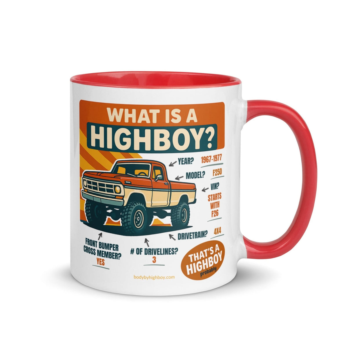 1967–1977 Bumpside & Dentside Highboy What is a Highboy? Ceramic Mug | Body By Highboy - vintage ford 1967–1979 Highboy, Bumpside, and Dentside truck design – BodyByHighboy