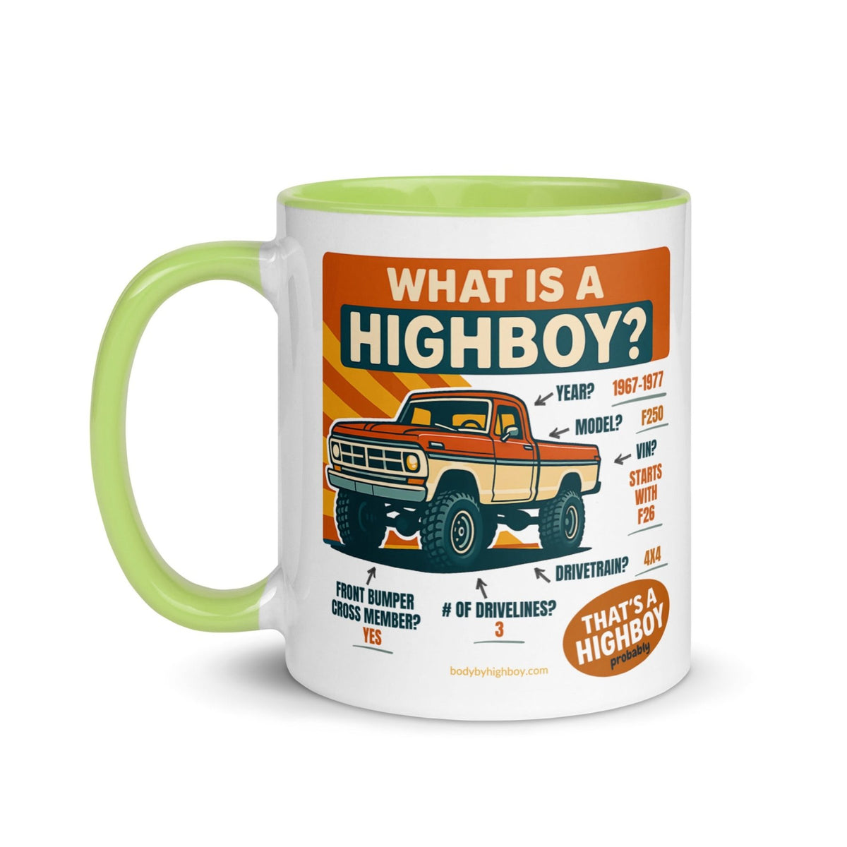 1967–1977 Bumpside & Dentside Highboy What is a Highboy? Ceramic Mug | Body By Highboy - vintage ford 1967–1979 Highboy, Bumpside, and Dentside truck design – BodyByHighboy
