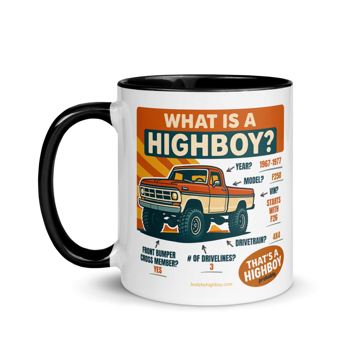 1967–1977 Bumpside & Dentside Highboy What is a Highboy? Ceramic Mug | Body By Highboy - vintage ford 1967–1979 Highboy, Bumpside, and Dentside truck design – BodyByHighboy