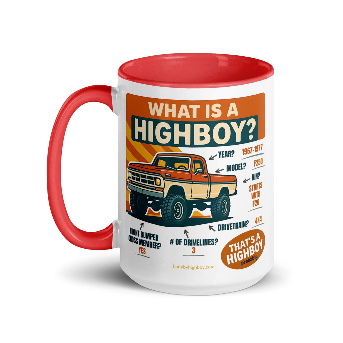 1967–1977 Bumpside & Dentside Highboy What is a Highboy? Ceramic Mug | Body By Highboy - vintage ford 1967–1979 Highboy, Bumpside, and Dentside truck design – BodyByHighboy