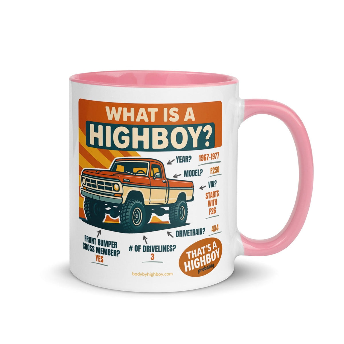 1967–1977 Bumpside & Dentside Highboy What is a Highboy? Ceramic Mug | Body By Highboy - vintage ford 1967–1979 Highboy, Bumpside, and Dentside truck design – BodyByHighboy