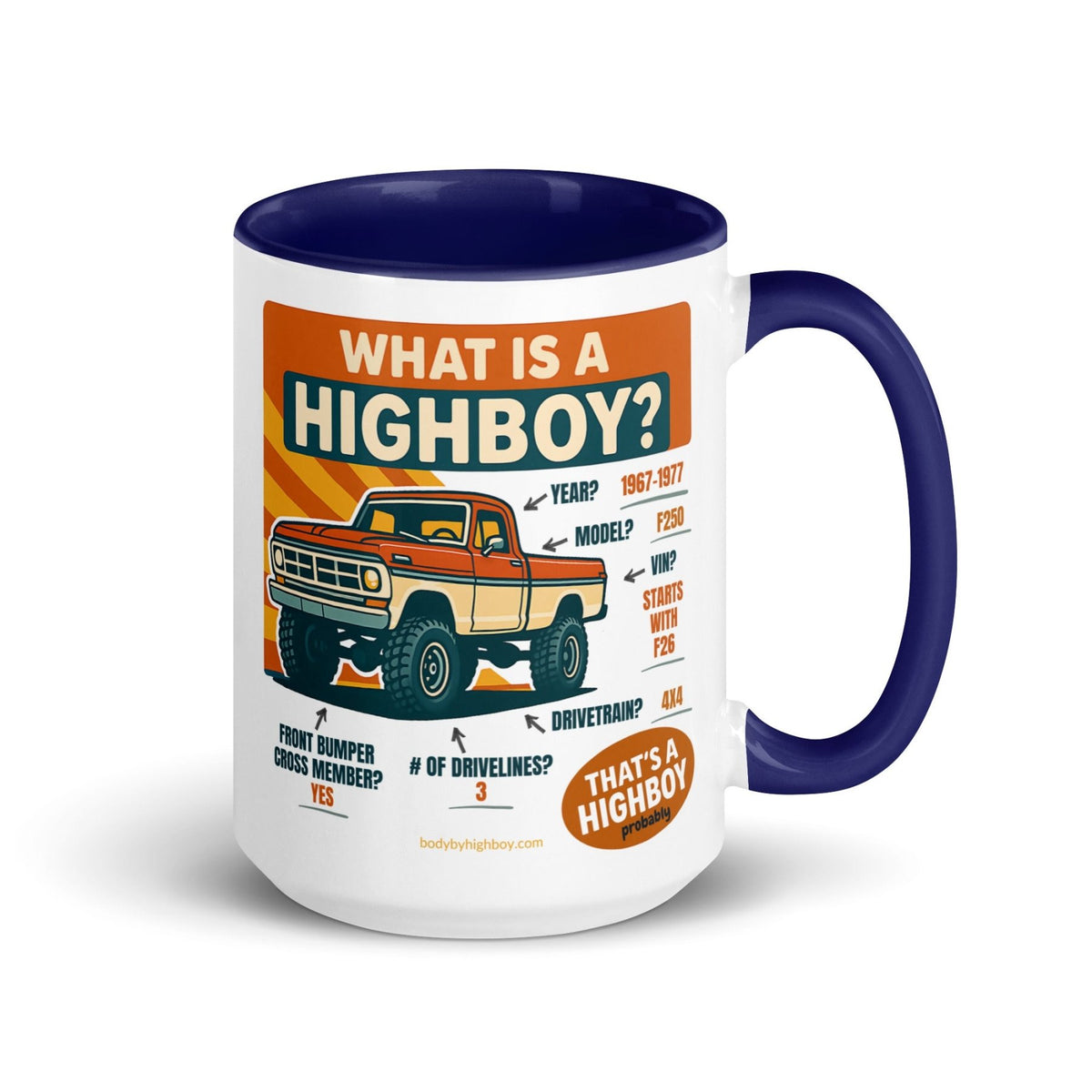 1967–1977 Bumpside & Dentside Highboy What is a Highboy? Ceramic Mug | Body By Highboy - vintage ford 1967–1979 Highboy, Bumpside, and Dentside truck design – BodyByHighboy