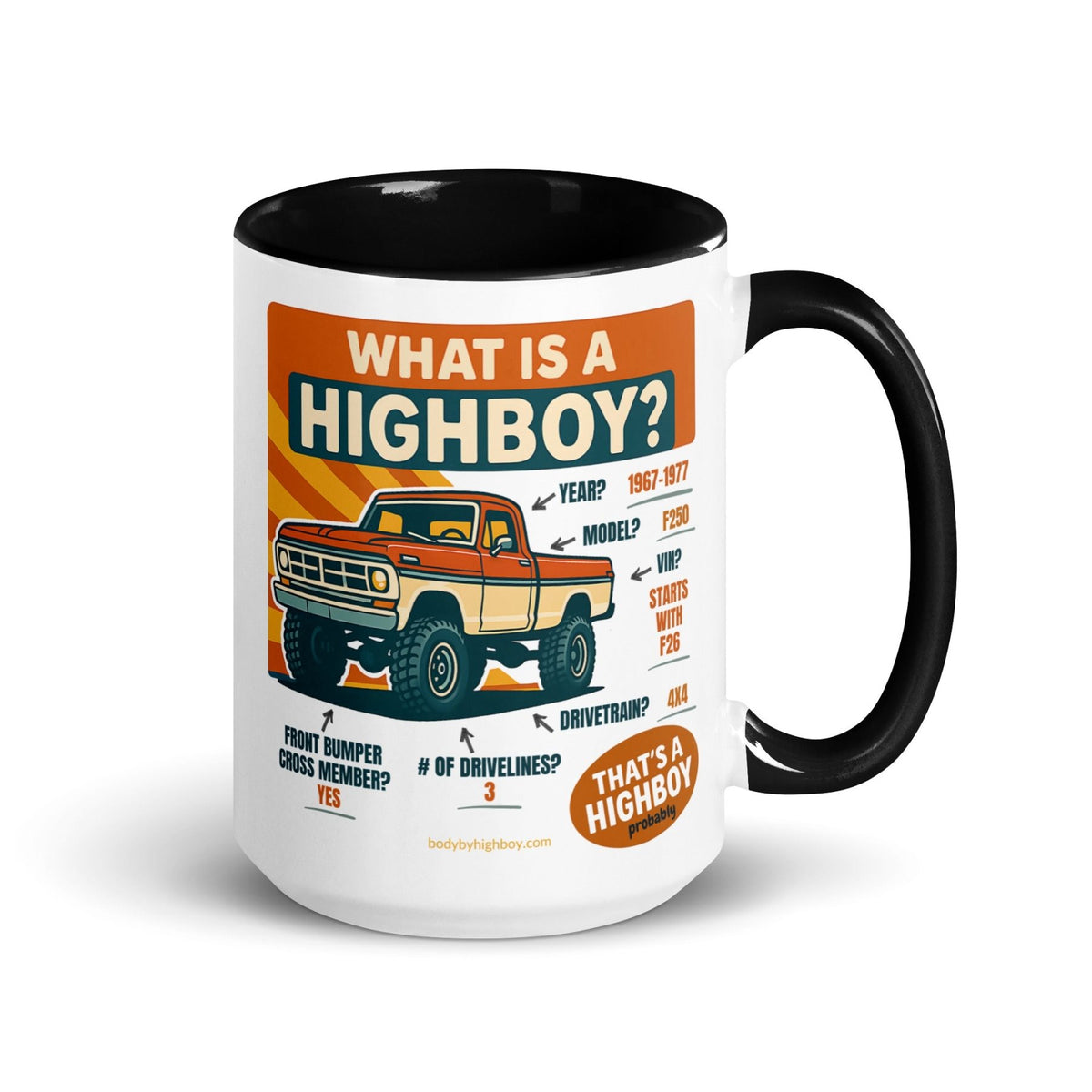 1967–1977 Bumpside & Dentside Highboy What is a Highboy? Ceramic Mug | Body By Highboy - vintage ford 1967–1979 Highboy, Bumpside, and Dentside truck design – BodyByHighboy