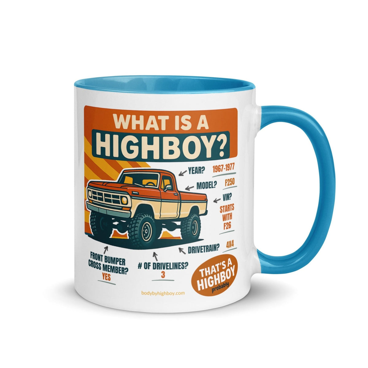1967–1977 Bumpside & Dentside Highboy What is a Highboy? Ceramic Mug | Body By Highboy - vintage ford 1967–1979 Highboy, Bumpside, and Dentside truck design – BodyByHighboy