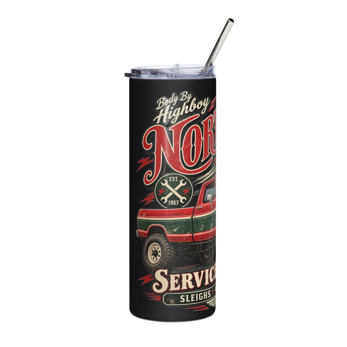 1967 Highboy Bumpside North Pole Recovery Service Stainless Steel Tumbler | Body By Highboy - vintage ford 1967–1979 Highboy, Bumpside, and Dentside truck design – BodyByHighboy