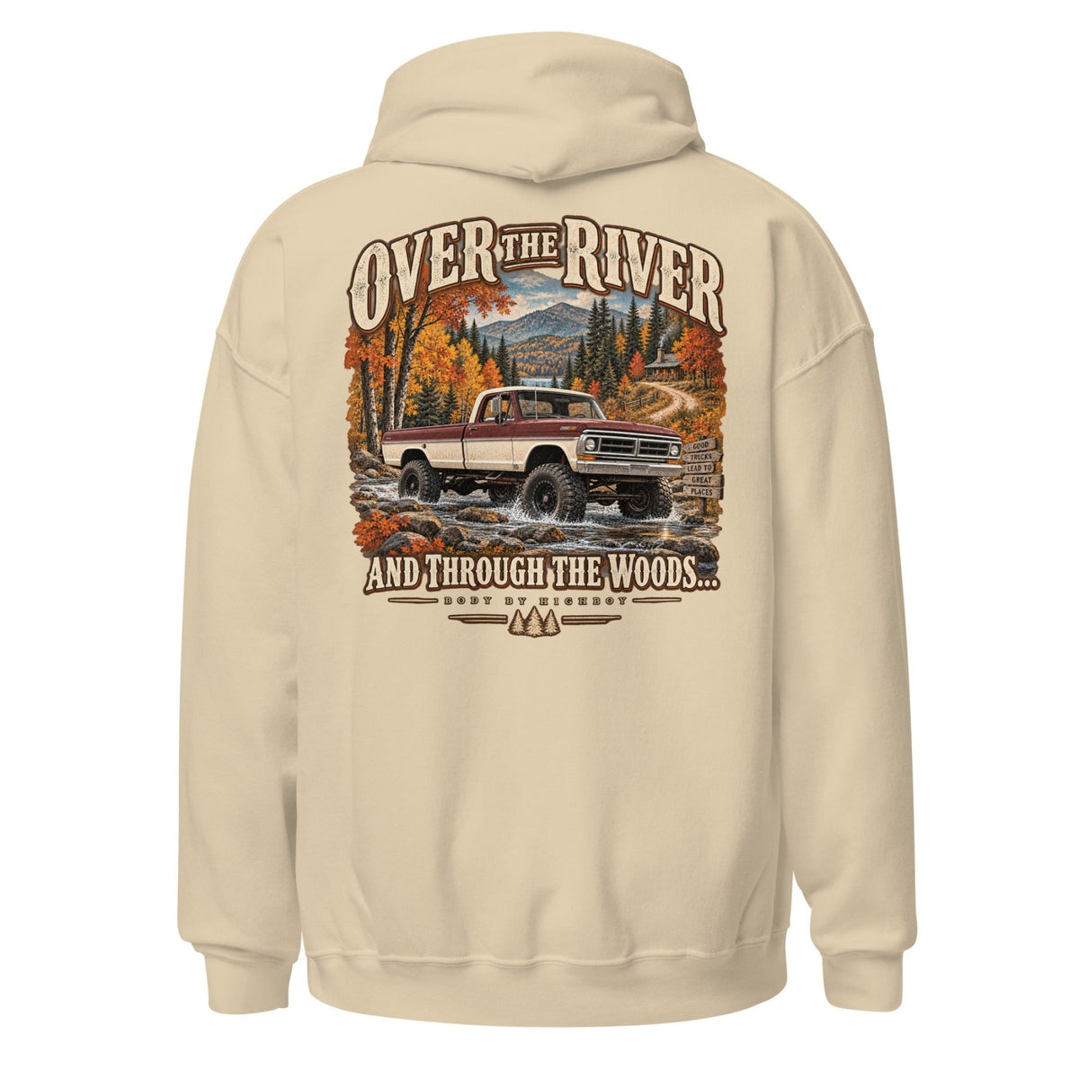 1971 Highboy Bumpside Over the River and Through the Woods Hoodie | Body By Highboy - vintage ford 1967–1979 Highboy, Bumpside, and Dentside truck design – BodyByHighboy