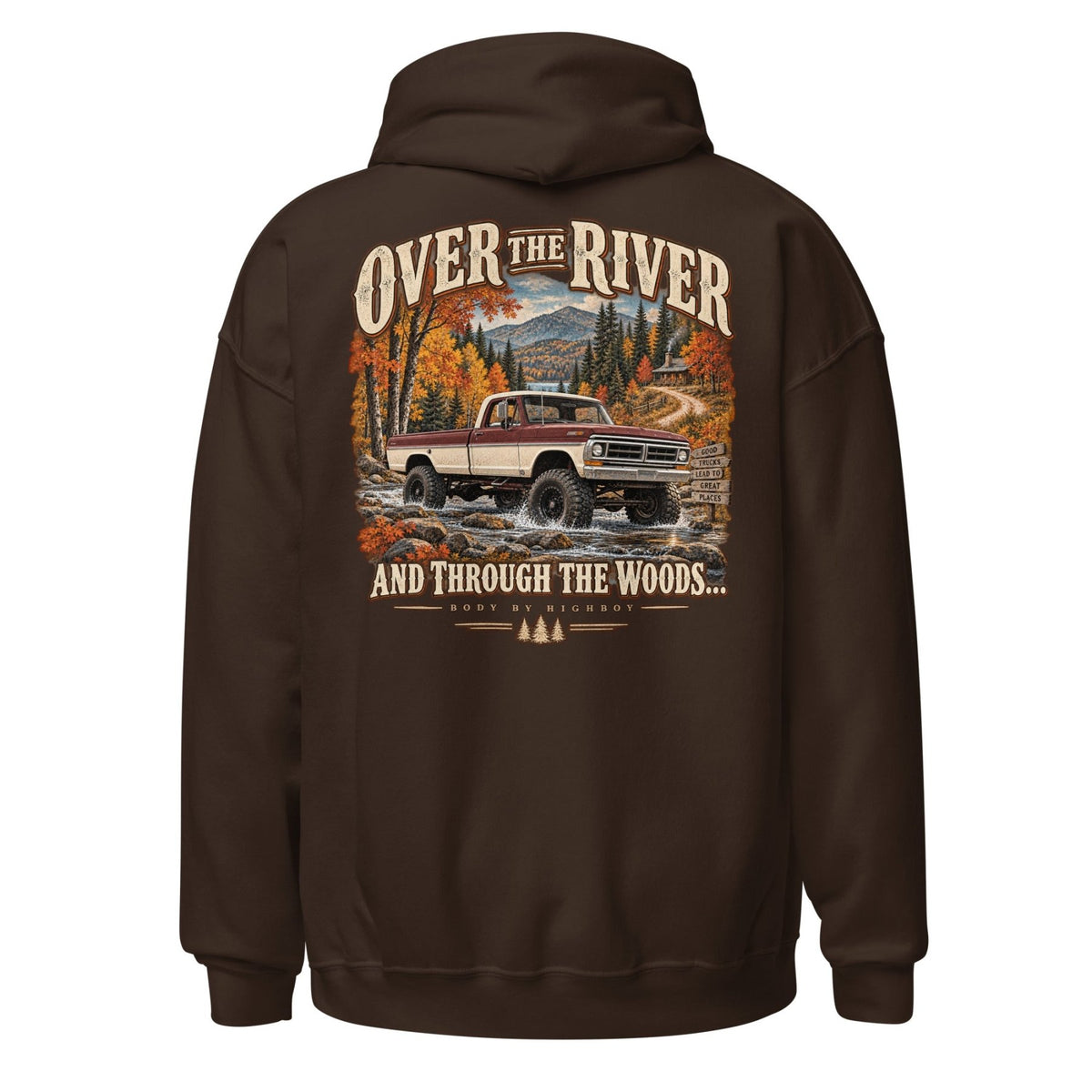 1971 Highboy Bumpside Over the River and Through the Woods Hoodie | Body By Highboy - vintage ford 1967–1979 Highboy, Bumpside, and Dentside truck design – BodyByHighboy