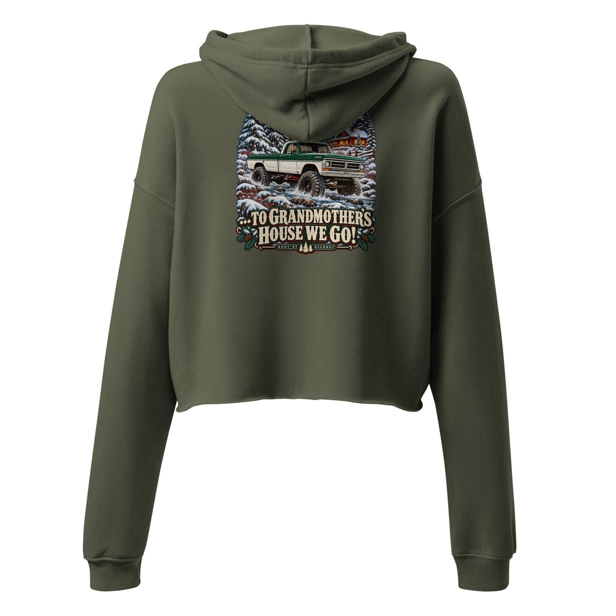 1971 Highboy Bumpside To Grandmother’s House We Go! Crop Hoodie - vintage ford 1967–1979 Highboy, Bumpside, and Dentside truck design – BodyByHighboy