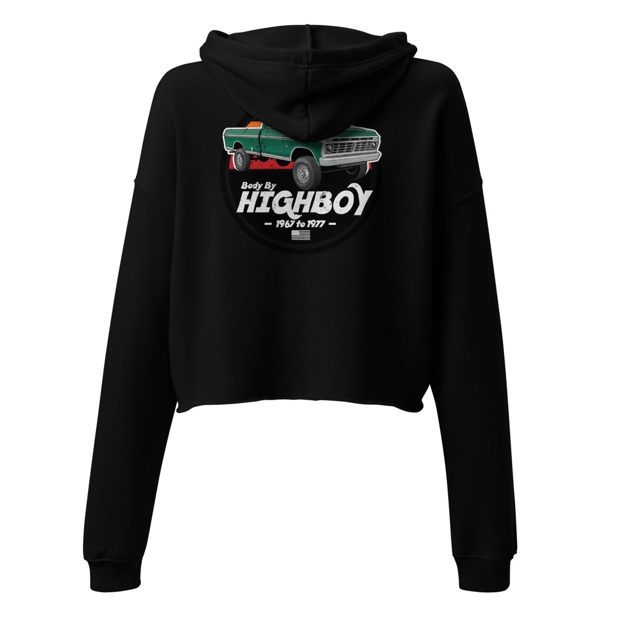 1973–1975 Dentside Highboy Green Distressed Crop Hoodie | Body By Highboy - vintage ford 1967–1979 Highboy, Bumpside, and Dentside truck design – BodyByHighboy