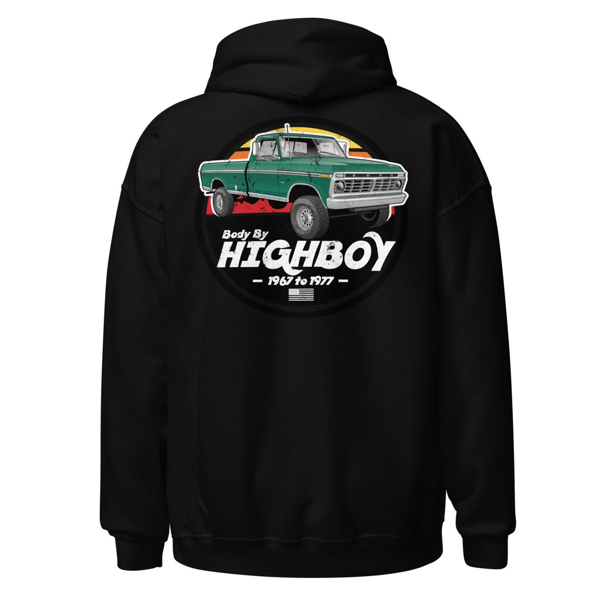 1973–1975 Dentside Highboy Green Distressed Hoodie | Body By Highboy - vintage ford 1967–1979 Highboy, Bumpside, and Dentside truck design – BodyByHighboy