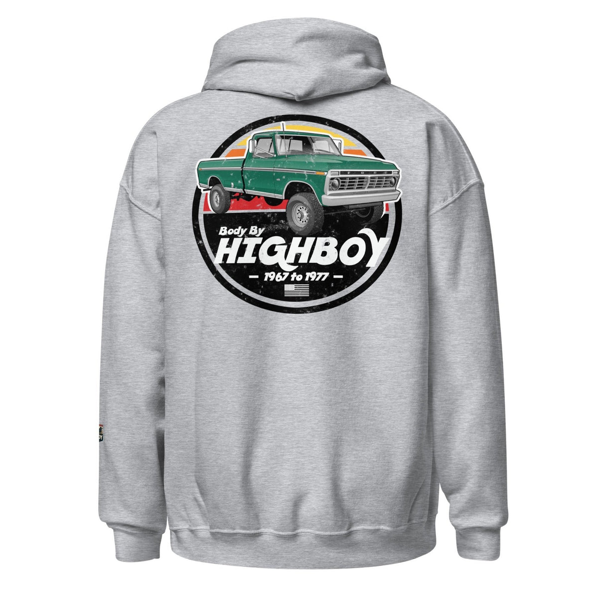1973–1975 Dentside Highboy Green Distressed Hoodie | Body By Highboy - vintage ford 1967–1979 Highboy, Bumpside, and Dentside truck design – BodyByHighboy