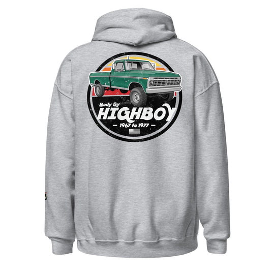 1973–1975 Dentside Highboy Green Distressed Hoodie | Body By Highboy - vintage ford 1967–1979 Highboy, Bumpside, and Dentside truck design – BodyByHighboy