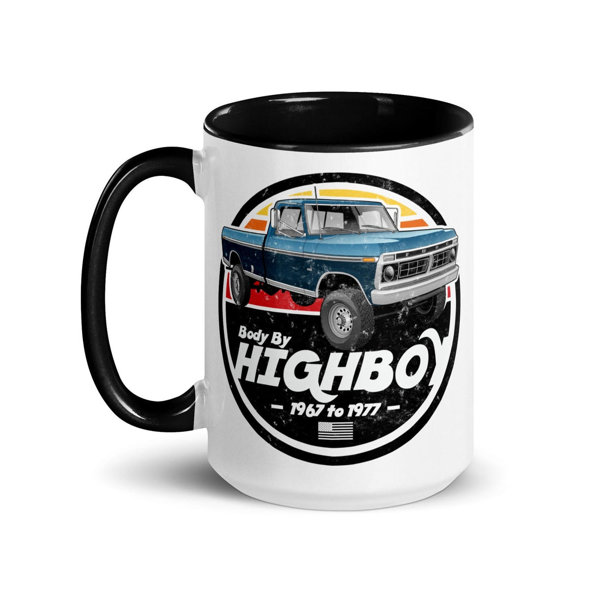 1976–1977 Dentside Highboy Original Highboy Blue 15 oz Mug | Body By Highboy - vintage ford 1967–1979 Highboy, Bumpside, and Dentside truck design – BodyByHighboy