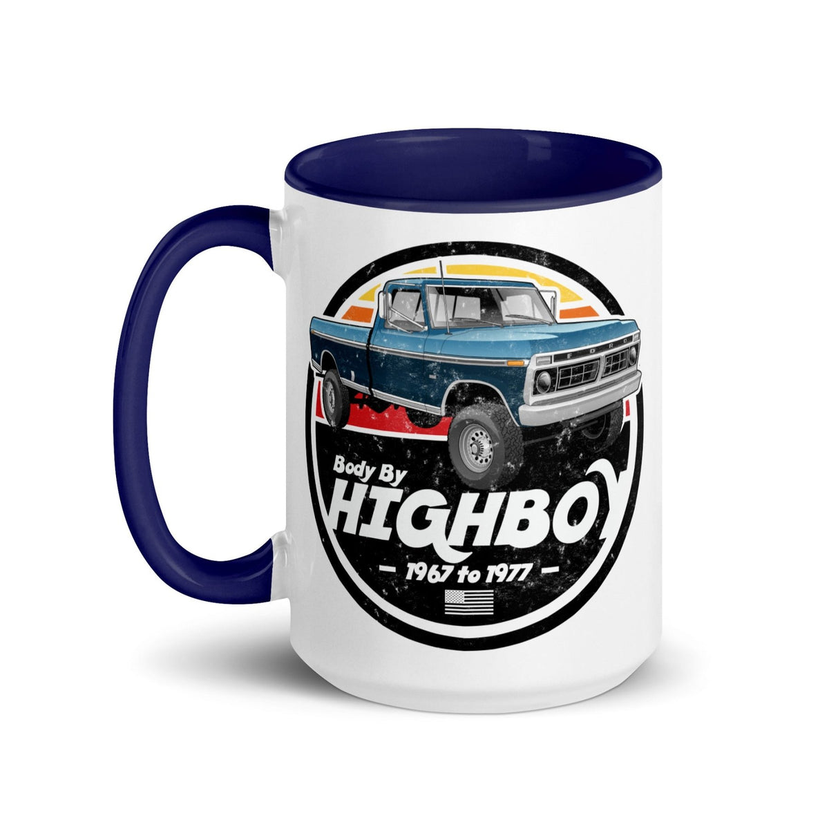 1976–1977 Dentside Highboy Original Highboy Blue 15 oz Mug | Body By Highboy - vintage ford 1967–1979 Highboy, Bumpside, and Dentside truck design – BodyByHighboy