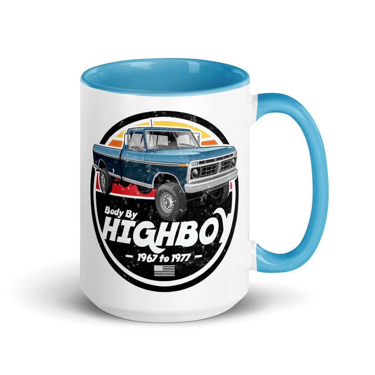 1976–1977 Dentside Highboy Original Highboy Blue 15 oz Mug | Body By Highboy - vintage ford 1967–1979 Highboy, Bumpside, and Dentside truck design – BodyByHighboy