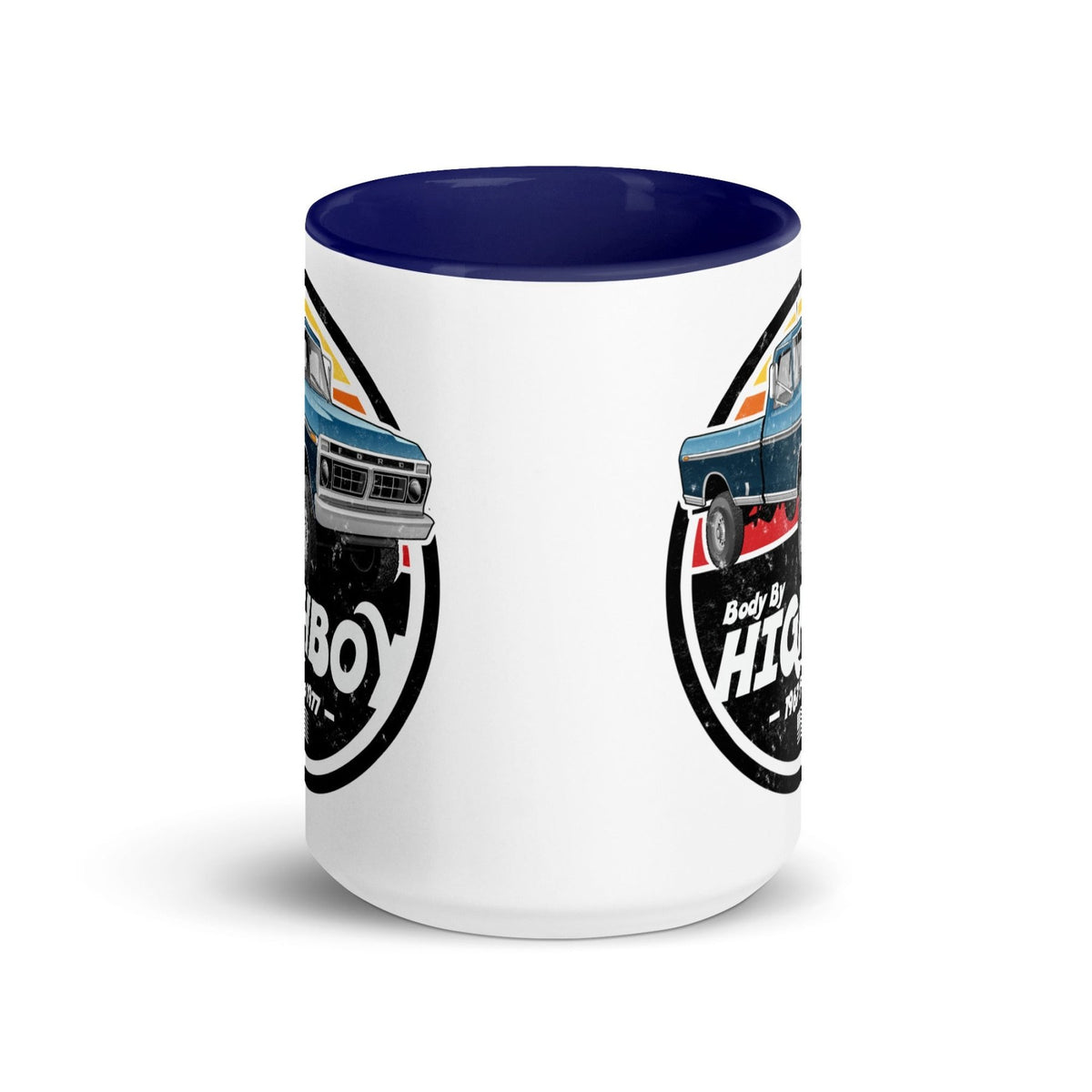 1976–1977 Dentside Highboy Original Highboy Blue 15 oz Mug | Body By Highboy - vintage ford 1967–1979 Highboy, Bumpside, and Dentside truck design – BodyByHighboy