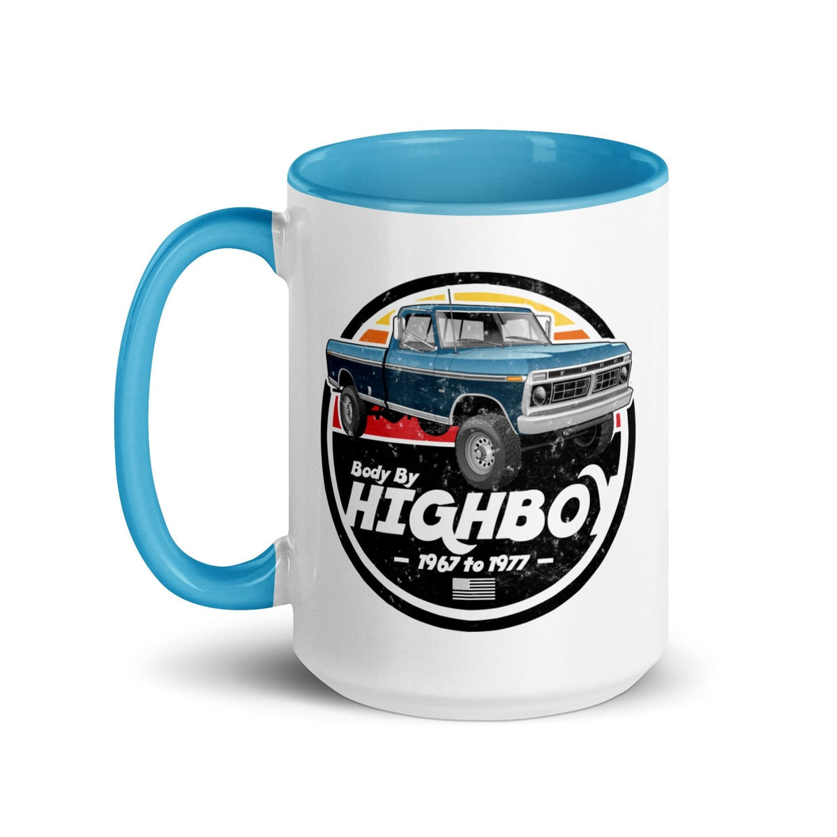 1976–1977 Dentside Highboy Original Highboy Blue 15 oz Mug | Body By Highboy - vintage ford 1967–1979 Highboy, Bumpside, and Dentside truck design – BodyByHighboy