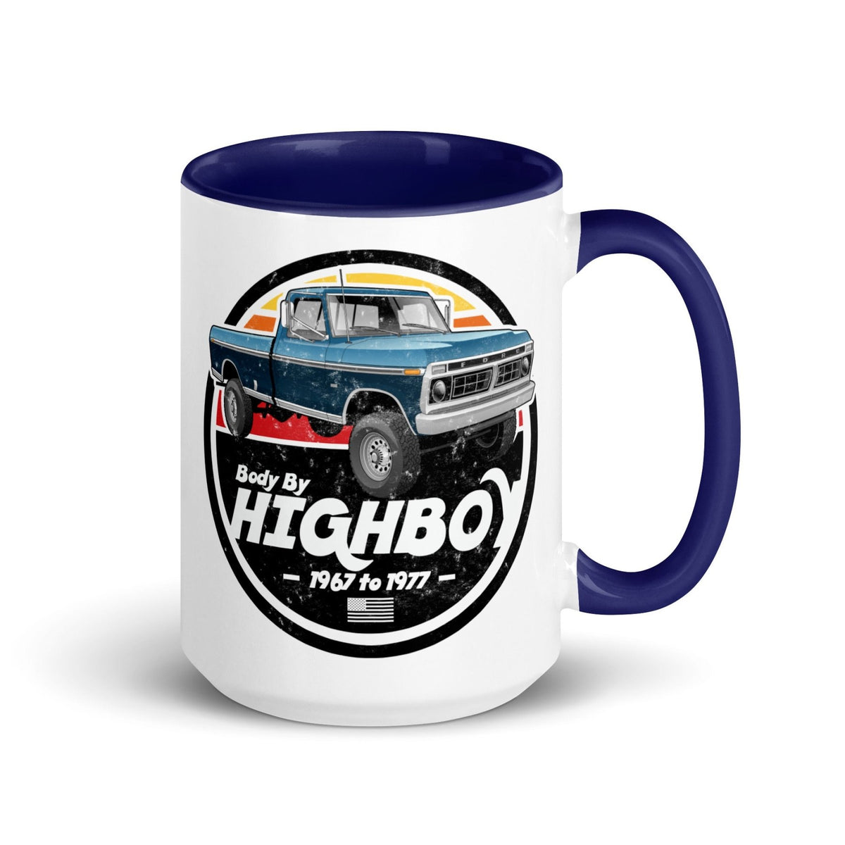 1976–1977 Dentside Highboy Original Highboy Blue 15 oz Mug | Body By Highboy - vintage ford 1967–1979 Highboy, Bumpside, and Dentside truck design – BodyByHighboy