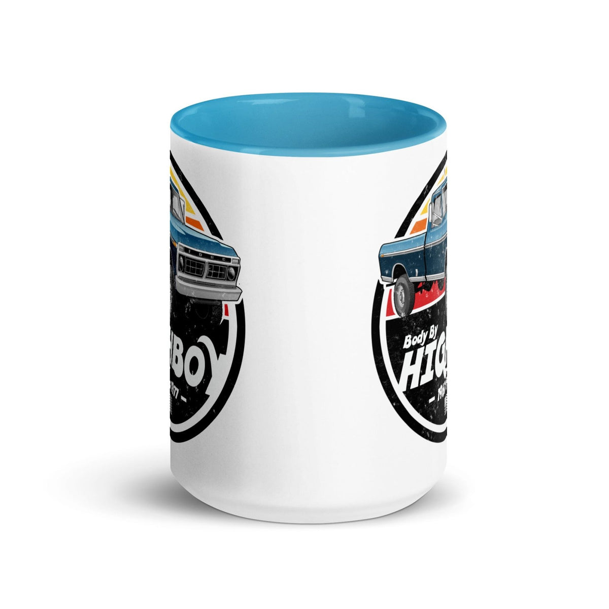 1976–1977 Dentside Highboy Original Highboy Blue 15 oz Mug | Body By Highboy - vintage ford 1967–1979 Highboy, Bumpside, and Dentside truck design – BodyByHighboy