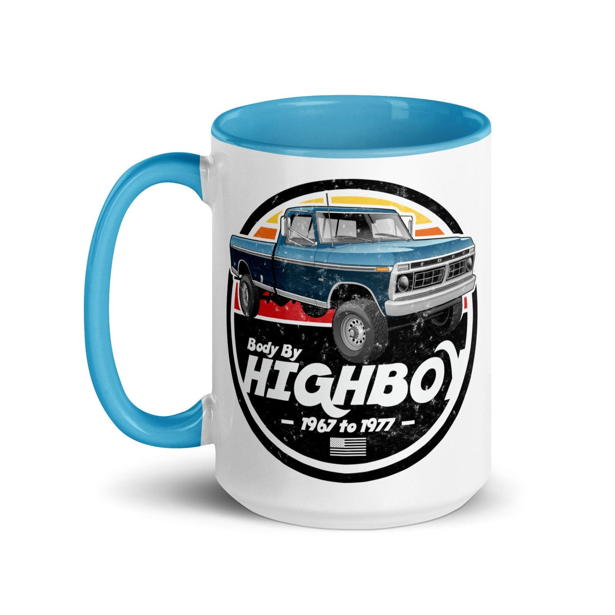 1976–1977 Dentside Highboy Original Highboy Blue 15 oz Mug | Body By Highboy - vintage ford 1967–1979 Highboy, Bumpside, and Dentside truck design – BodyByHighboy
