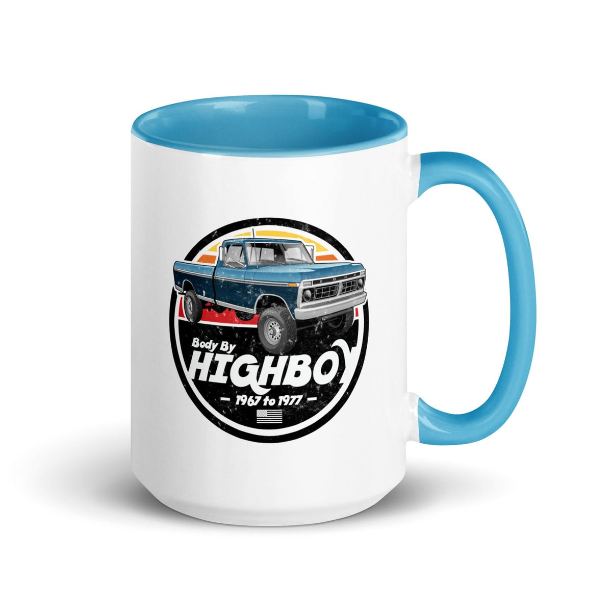 1976–1977 Dentside Highboy Original Highboy Blue 15 oz Mug | Body By Highboy - vintage ford 1967–1979 Highboy, Bumpside, and Dentside truck design – BodyByHighboy