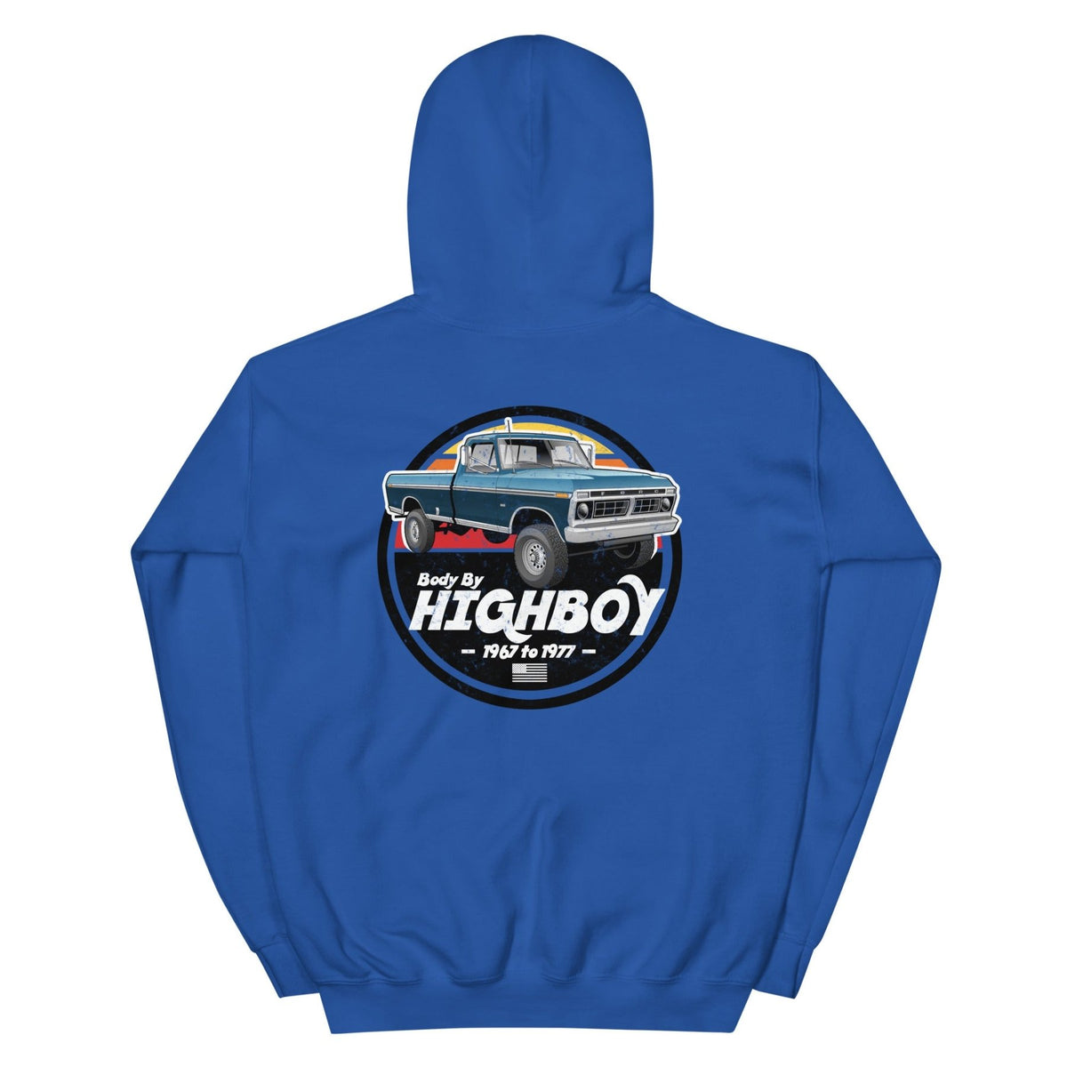 1976–1977 Dentside Highboy Original Highboy Blue Hoodie | Body By Highboy - vintage ford 1967–1979 Highboy, Bumpside, and Dentside truck design – BodyByHighboy