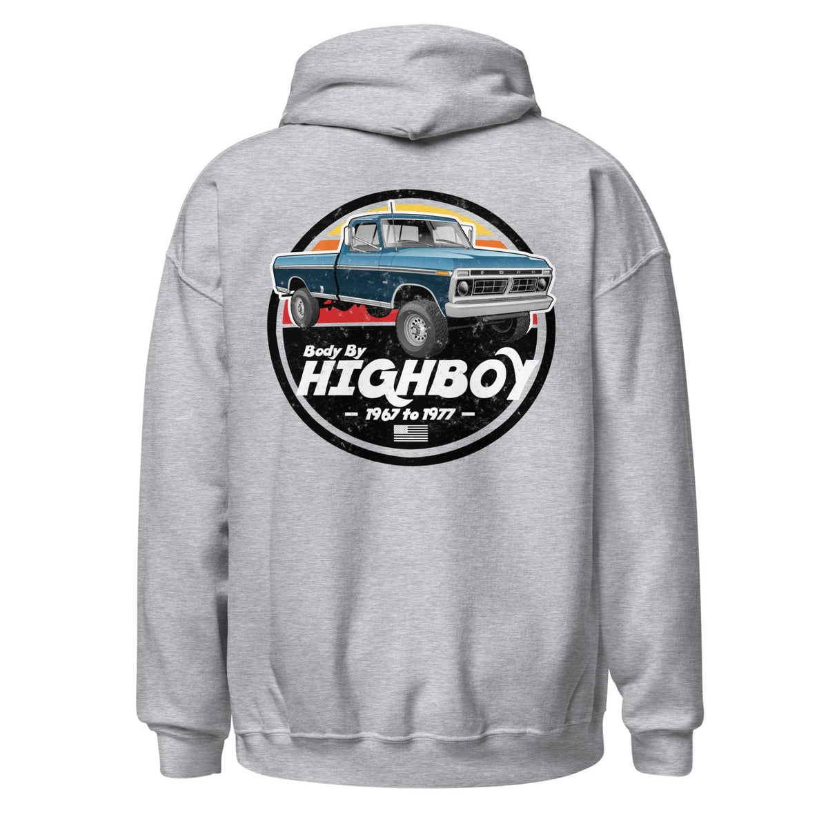 1976–1977 Dentside Highboy Original Highboy Blue Hoodie | Body By Highboy - vintage ford 1967–1979 Highboy, Bumpside, and Dentside truck design – BodyByHighboy