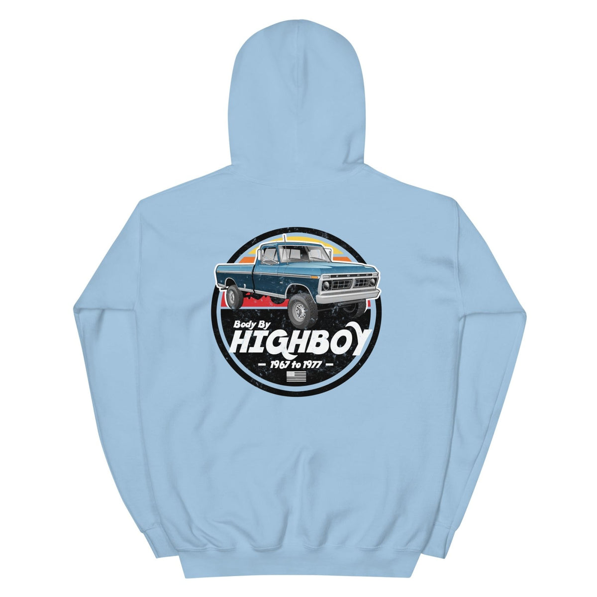 1976–1977 Dentside Highboy Original Highboy Blue Hoodie | Body By Highboy - vintage ford 1967–1979 Highboy, Bumpside, and Dentside truck design – BodyByHighboy
