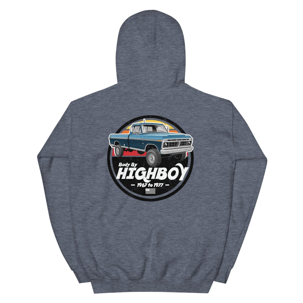 1976–1977 Dentside Highboy Original Highboy Blue Hoodie | Body By Highboy - vintage ford 1967–1979 Highboy, Bumpside, and Dentside truck design – BodyByHighboy
