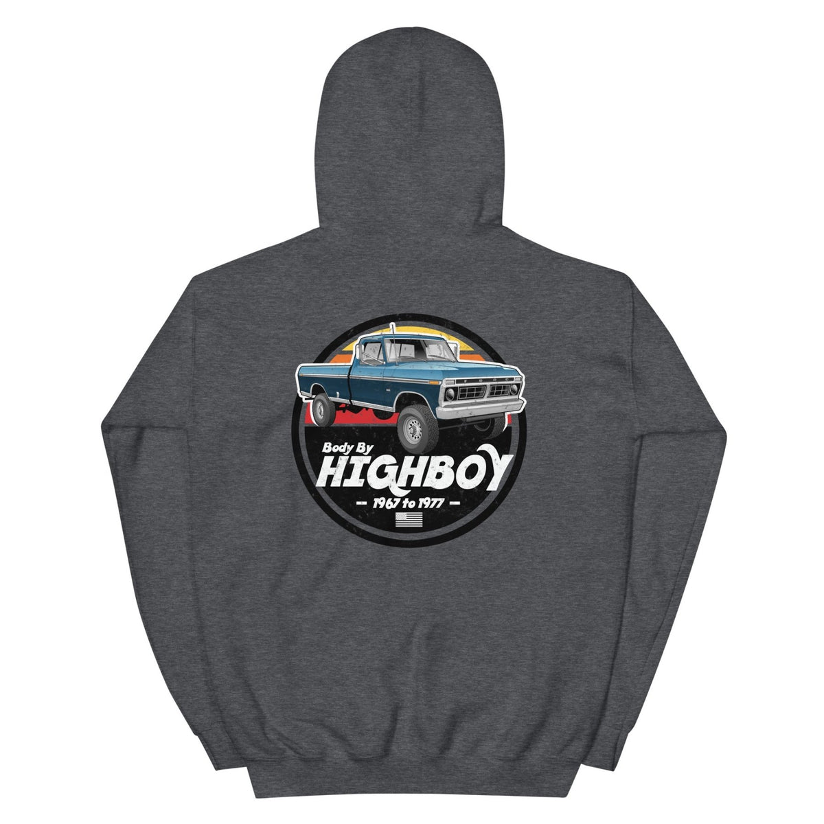 1976–1977 Dentside Highboy Original Highboy Blue Hoodie | Body By Highboy - vintage ford 1967–1979 Highboy, Bumpside, and Dentside truck design – BodyByHighboy