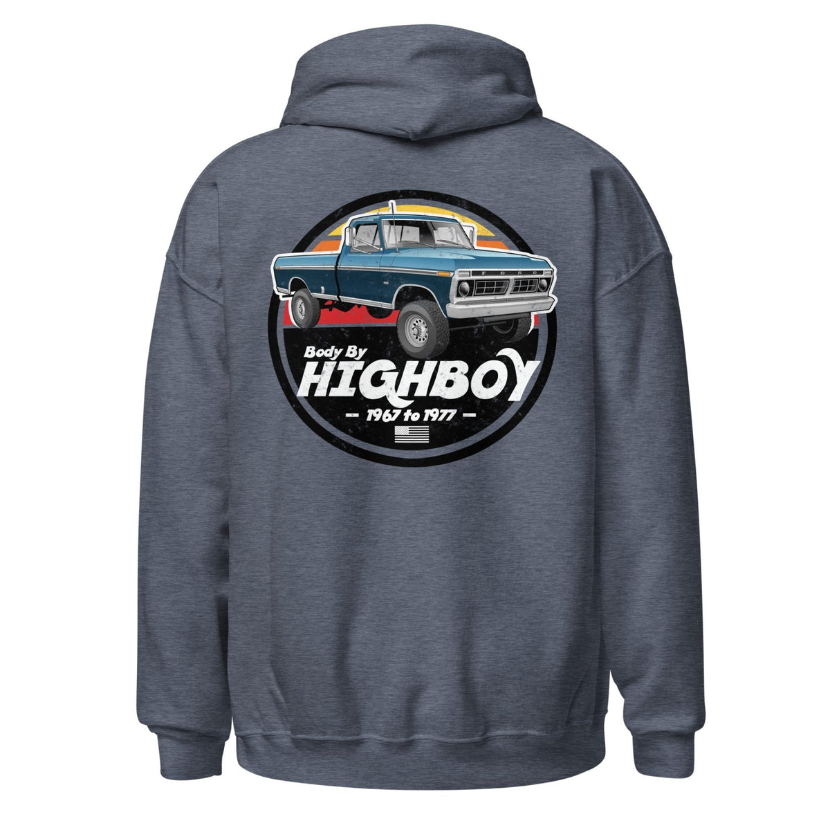 1976–1977 Dentside Highboy Original Highboy Blue Hoodie | Body By Highboy - vintage ford 1967–1979 Highboy, Bumpside, and Dentside truck design – BodyByHighboy