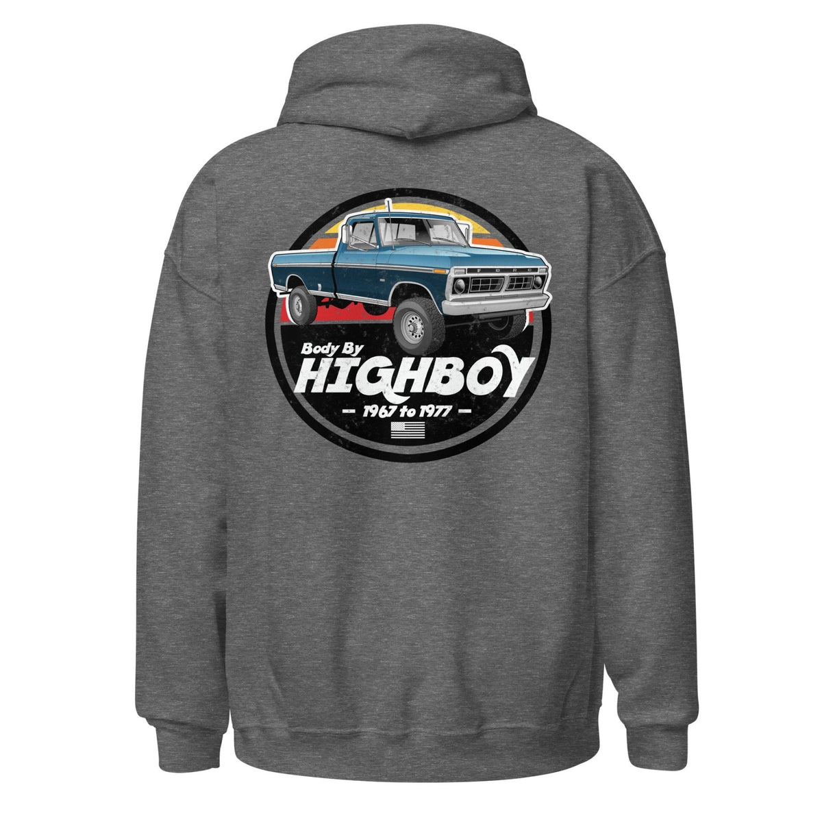 1976–1977 Dentside Highboy Original Highboy Blue Hoodie | Body By Highboy - vintage ford 1967–1979 Highboy, Bumpside, and Dentside truck design – BodyByHighboy
