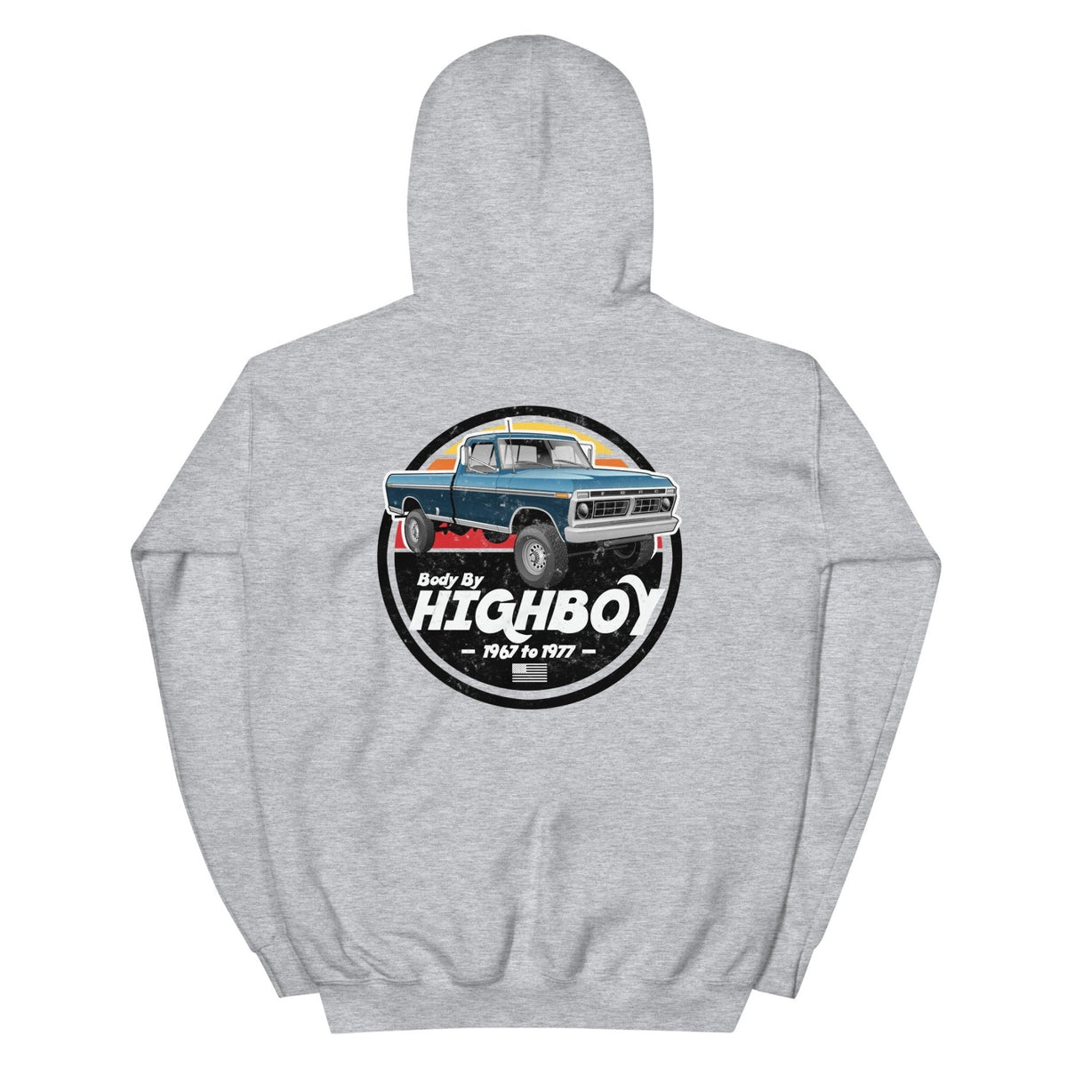 1976–1977 Dentside Highboy Original Highboy Blue Hoodie | Body By Highboy - vintage ford 1967–1979 Highboy, Bumpside, and Dentside truck design – BodyByHighboy