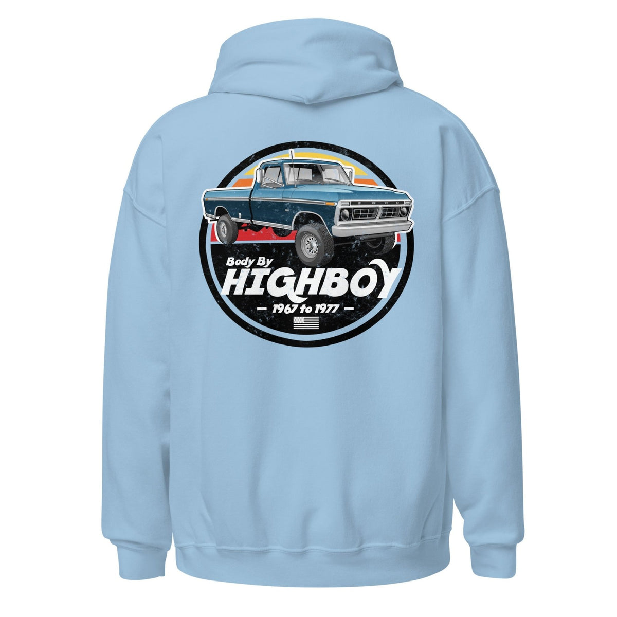 1976–1977 Dentside Highboy Original Highboy Blue Hoodie | Body By Highboy - vintage ford 1967–1979 Highboy, Bumpside, and Dentside truck design – BodyByHighboy