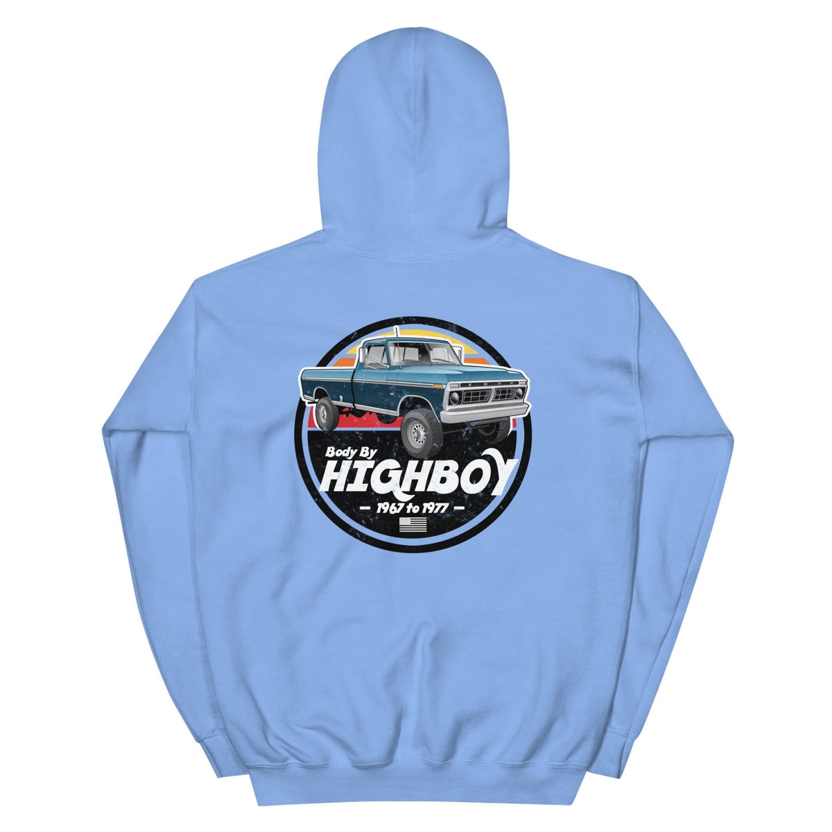1976–1977 Dentside Highboy Original Highboy Blue Hoodie | Body By Highboy - vintage ford 1967–1979 Highboy, Bumpside, and Dentside truck design – BodyByHighboy