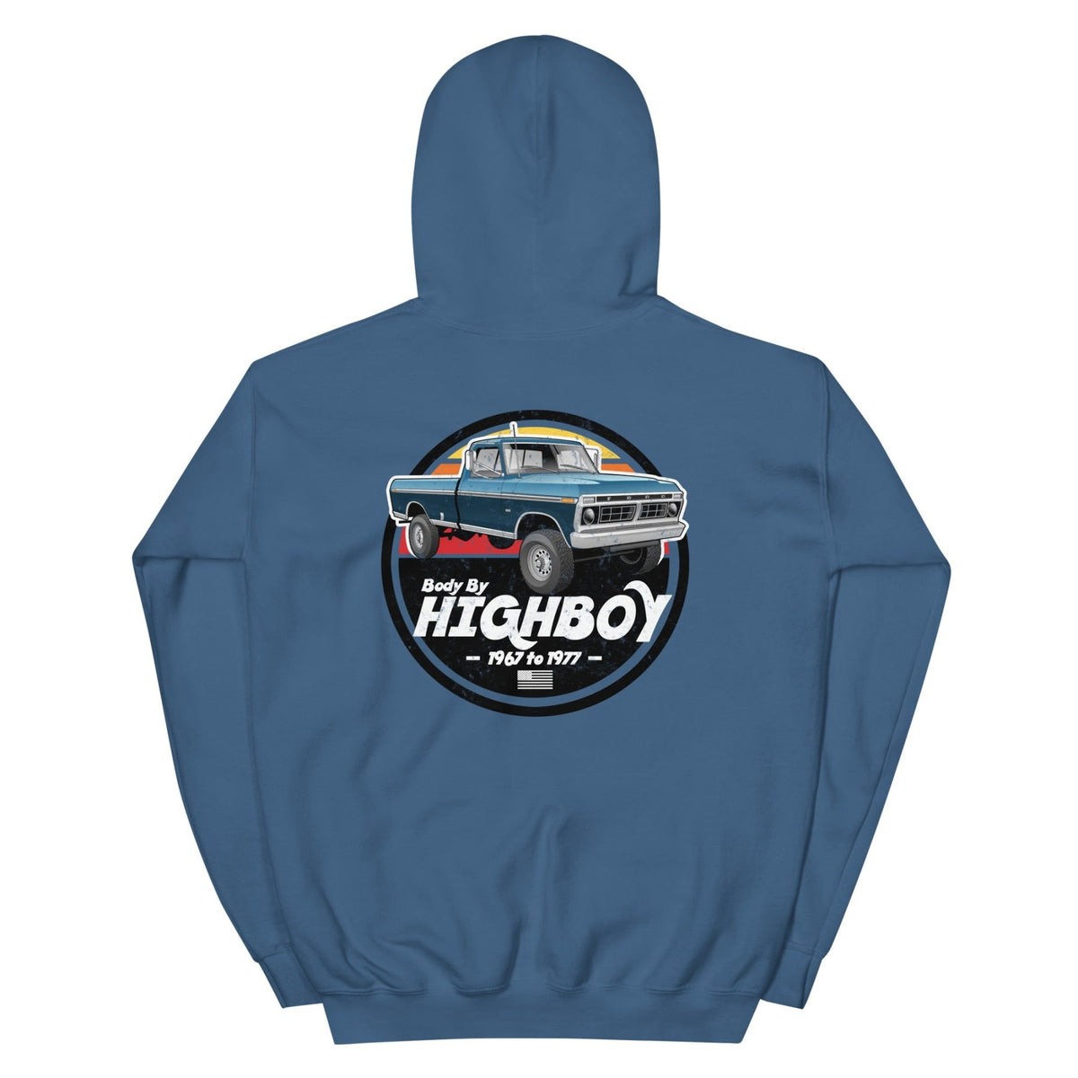 1976–1977 Dentside Highboy Original Highboy Blue Hoodie | Body By Highboy - vintage ford 1967–1979 Highboy, Bumpside, and Dentside truck design – BodyByHighboy