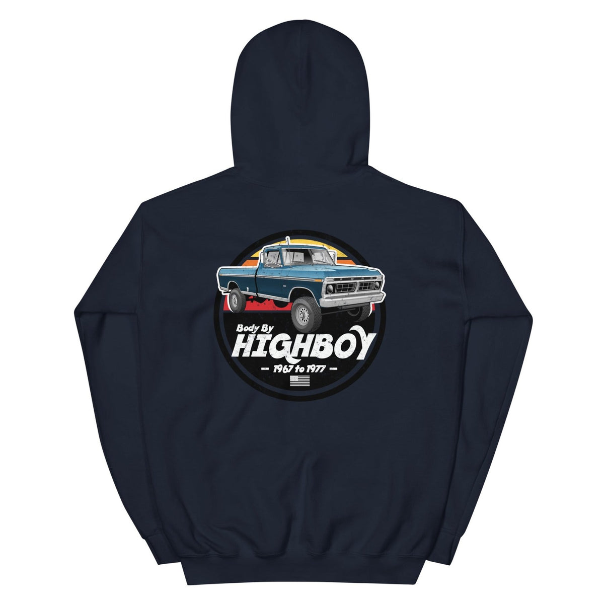 1976–1977 Dentside Highboy Original Highboy Blue Hoodie | Body By Highboy - vintage ford 1967–1979 Highboy, Bumpside, and Dentside truck design – BodyByHighboy