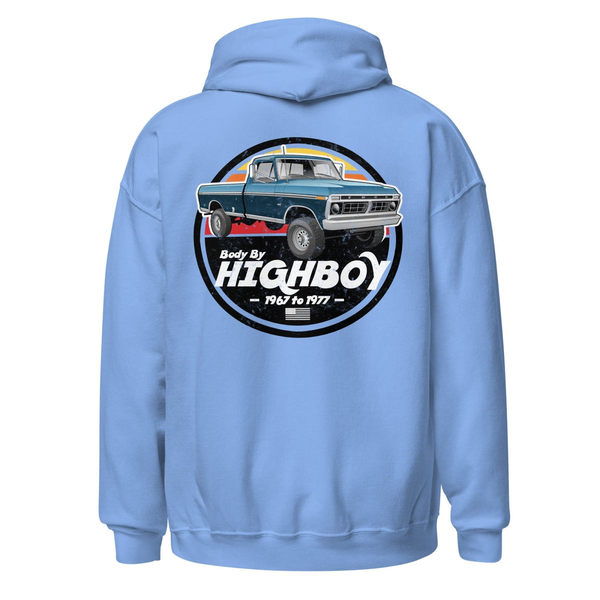 1976–1977 Dentside Highboy Original Highboy Blue Hoodie | Body By Highboy - vintage ford 1967–1979 Highboy, Bumpside, and Dentside truck design – BodyByHighboy