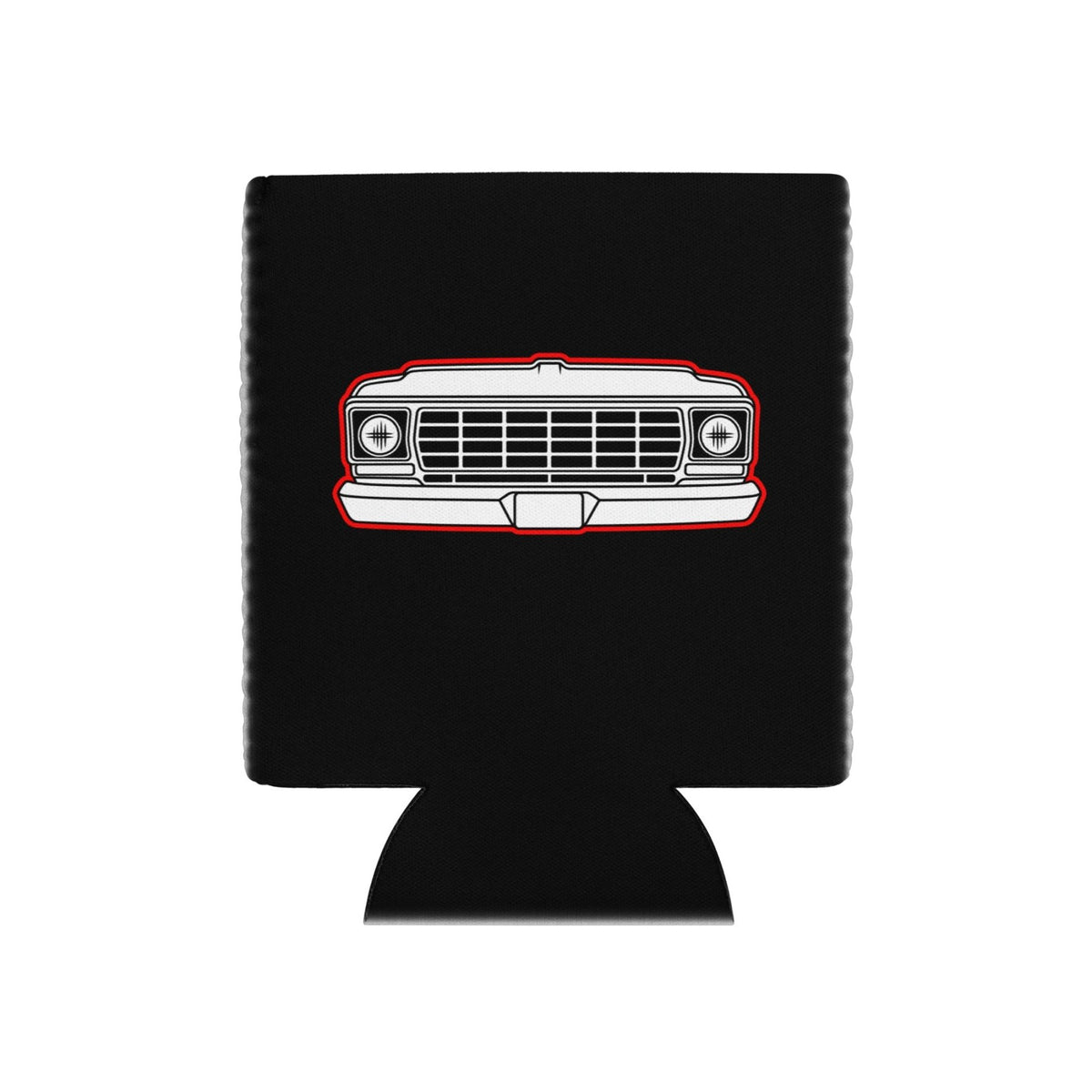 1978 Dentside Red Outline Truck Front Regular 12 oz Can Cooler | Body By Highboy - 1973–1979 Ford Dentside truck gear – Body By Highboy