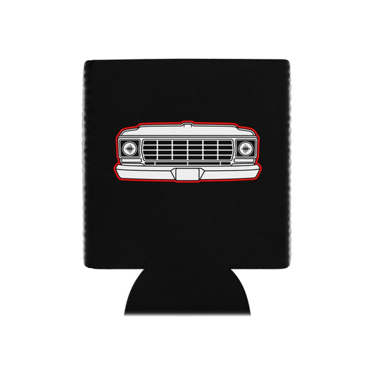 1978 Dentside Red Outline Truck Front Regular 12 oz Can Cooler | Body By Highboy - 1973–1979 Ford Dentside truck gear – Body By Highboy