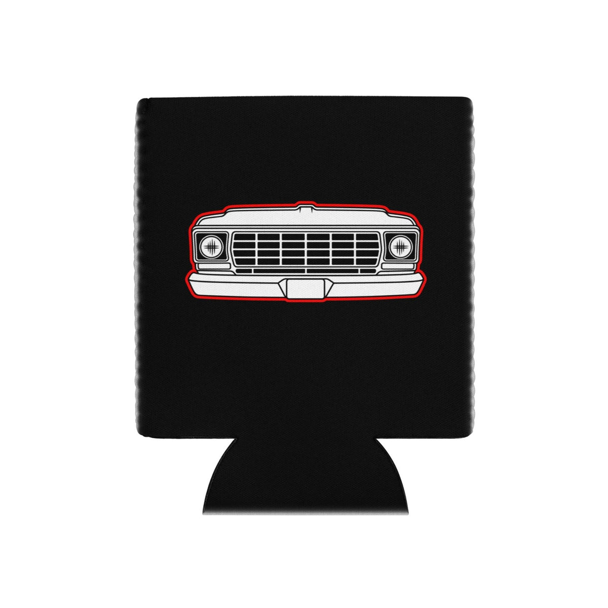 1978 Dentside Red Outline Truck Front Regular 12 oz Can Cooler | Body By Highboy - 1973–1979 Ford Dentside truck gear – Body By Highboy