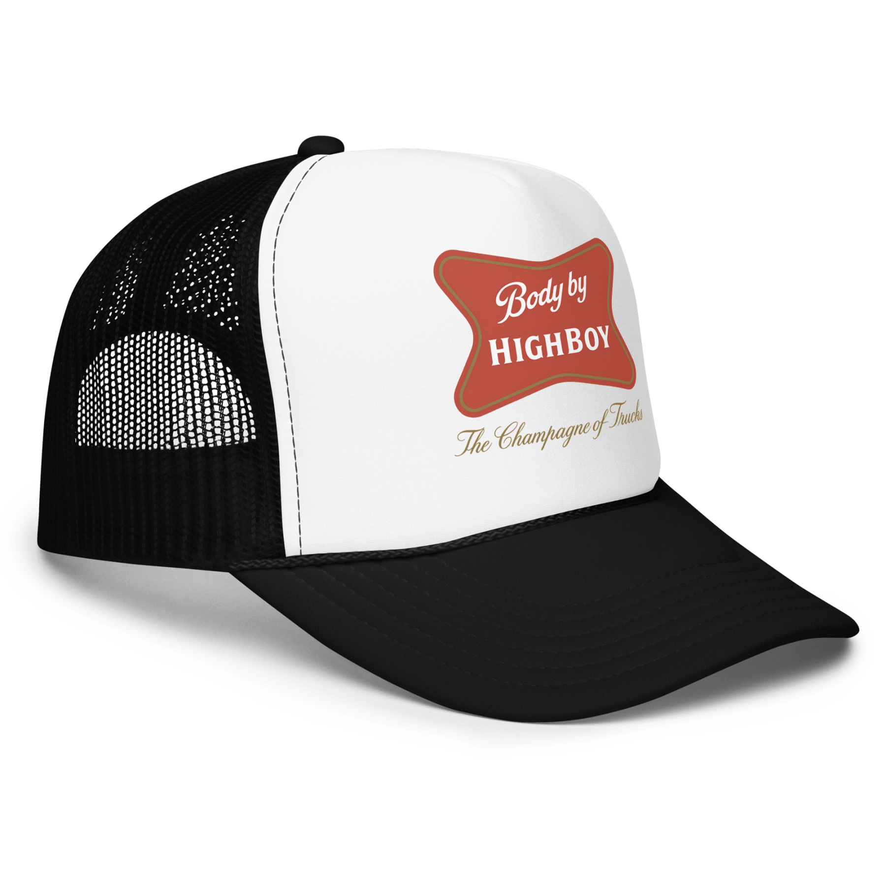 "Champagne Of Trucks" Foam Trucker Hat - vintage ford 1967–1979 Highboy, Bumpside, and Dentside truck design – BodyByHighboy