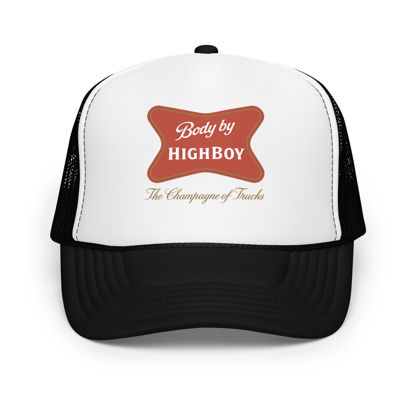 "Champagne Of Trucks" Foam Trucker Hat - vintage ford 1967–1979 Highboy, Bumpside, and Dentside truck design – BodyByHighboy