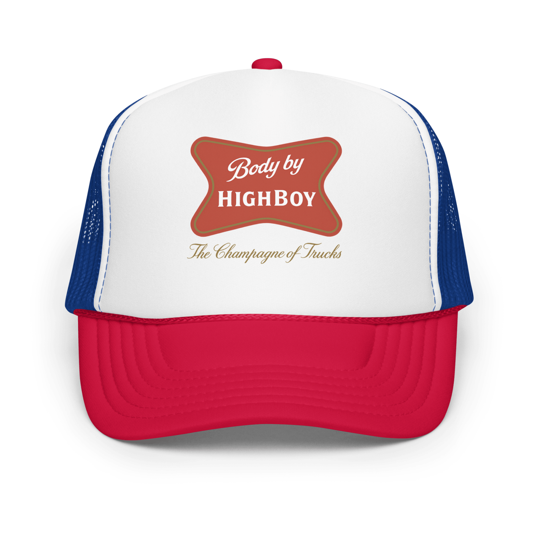 "Champagne Of Trucks" Foam Trucker Hat - vintage ford 1967–1979 Highboy, Bumpside, and Dentside truck design – BodyByHighboy