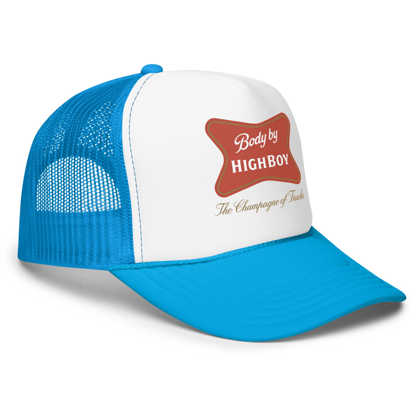 "Champagne Of Trucks" Foam Trucker Hat - vintage ford 1967–1979 Highboy, Bumpside, and Dentside truck design – BodyByHighboy